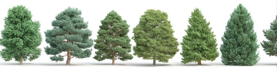 Obraz premium Diverse Collection of Coniferous Trees