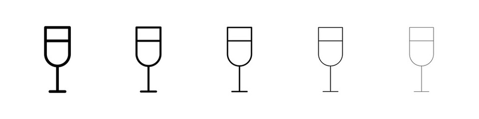 Wine glass icon symbol pictogram. stroke designs.