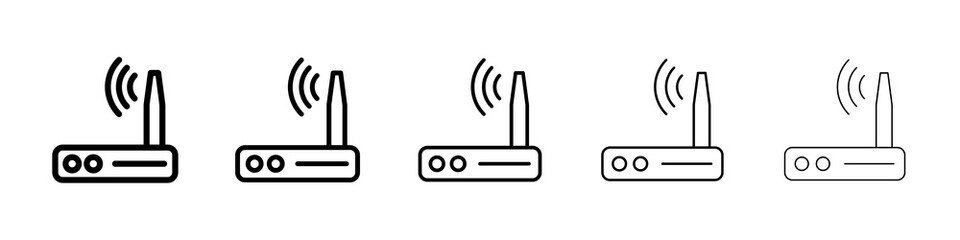 Wifi modem icon symbol pictogram. stroke designs.