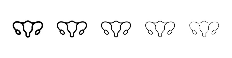 Obraz premium Uterus icon symbol pictogram. stroke designs.