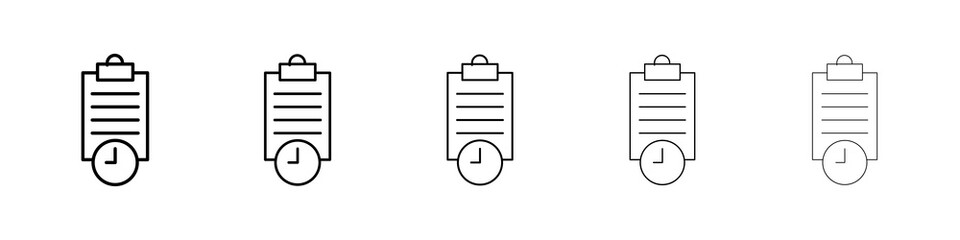 Timesheet icon symbol pictogram. stroke designs.