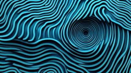 Obraz premium Abstract blue rippled surface with concentric circles, dynamic shapes and layered design
