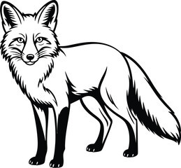 Standing Fox Silhouette Illustration