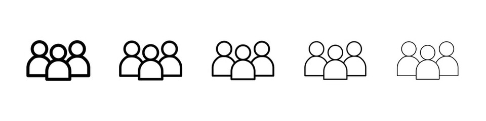 People group icon symbol pictogram. stroke designs.