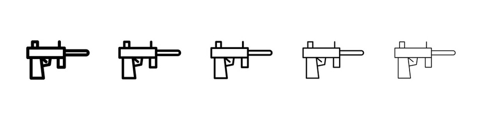 Paintball gun icon symbol pictogram. stroke designs.