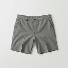 Gray Shorts Isolated on White Background Stylish Casual Summer Apparel Fashionable Clothing Comfortable Garment Cotton Fabric Textile Short Pants