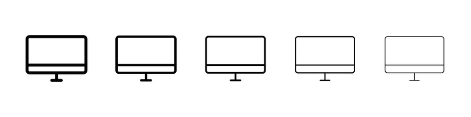 Monitor icon symbol pictogram. stroke designs.
