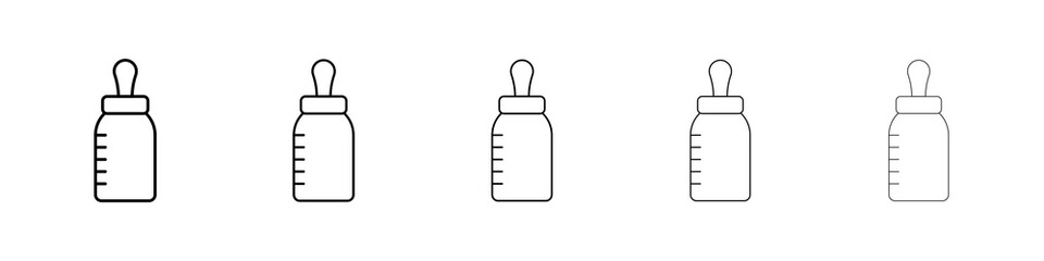 Milk bottle icon symbol pictogram. stroke designs.