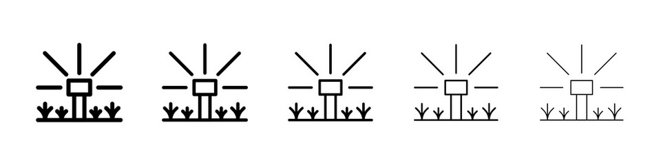 Lawn sprinkler icon symbol pictogram. stroke designs.