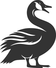 A drawing vector silhouette of a goose bird