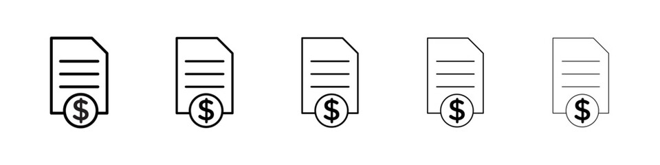 Invoice payment icon symbol pictogram. stroke designs.