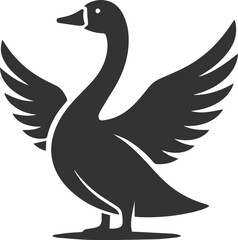 A drawing vector silhouette of a goose bird