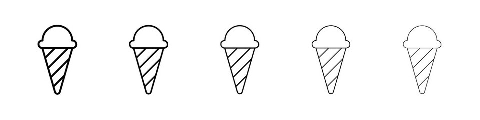 Ice cream cone icon symbol pictogram. stroke designs.