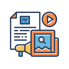 Fototapeta premium Digital Content Marketing Icon Design