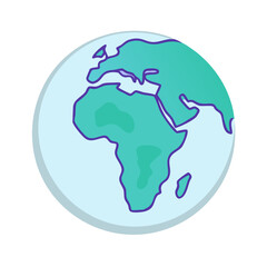  Continent Icon for Geography and Travel