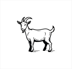 Goat logo and set icon design vector