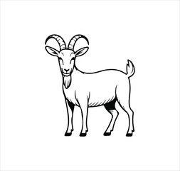 Fototapeta premium Goat logo and set icon design vector