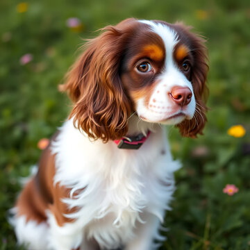 Attractive, cute dog, spaniel