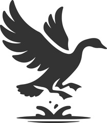 A drawing vector silhouette of a goose bird