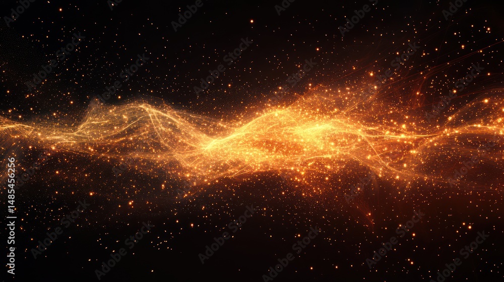 Poster abstract swirling energy in space. possible use for science fiction or digital art background