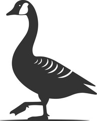 A drawing vector silhouette of a goose bird