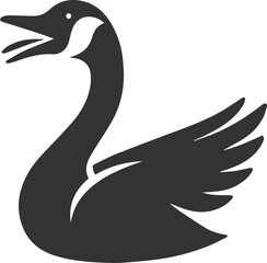 A drawing vector silhouette of a goose bird