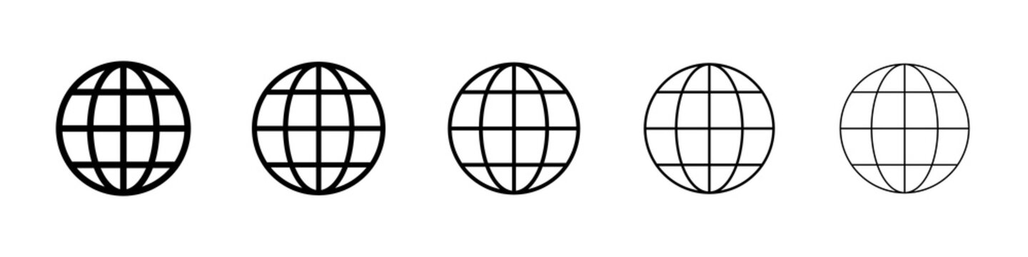 Globe icon symbol pictogram. stroke designs.