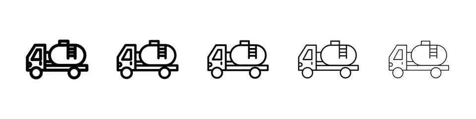 Fuel truck icon symbol pictogram. stroke designs.