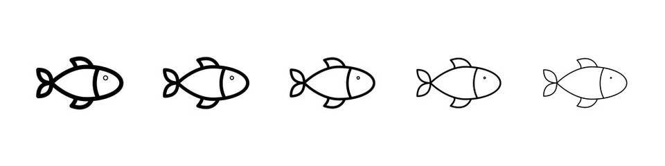 Fish icon symbol pictogram. stroke designs.