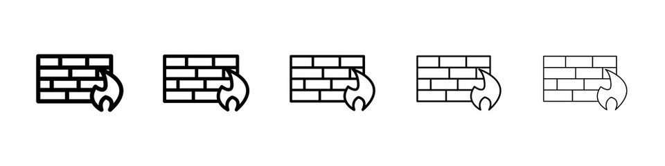 Firewall icon symbol pictogram. stroke designs.