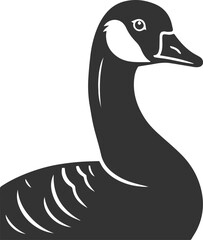 A drawing vector silhouette of a goose bird