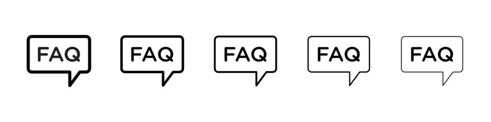 FAQ icon symbol pictogram. stroke designs.