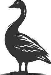 A drawing vector silhouette of a goose bird