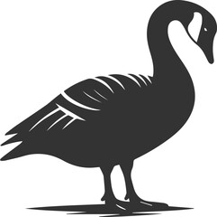 A drawing vector silhouette of a goose bird