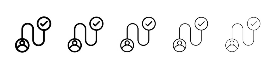 Customer journey icon symbol pictogram. stroke designs.