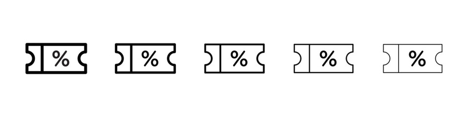 Coupon icon symbol pictogram. stroke designs.
