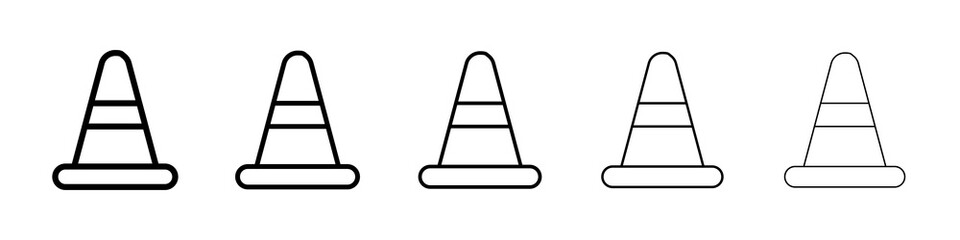 Construction cone icon symbol pictogram. stroke designs.