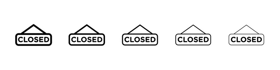 Closed sign icon symbol pictogram. stroke designs.