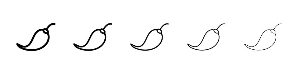 chilli pepper icon symbol pictogram. stroke designs.