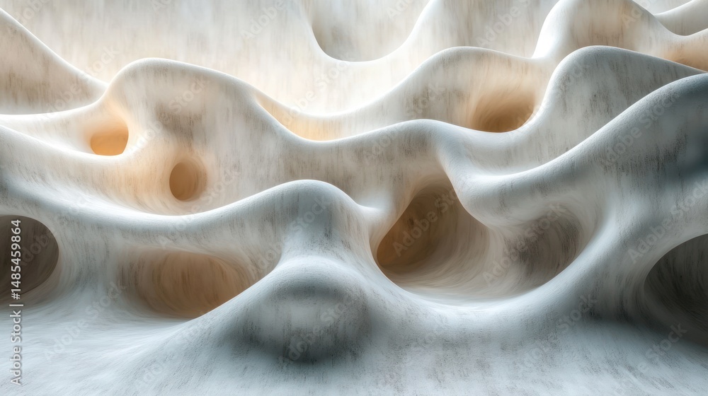 Poster abstract wavy white surface texture background. possible use graphic design