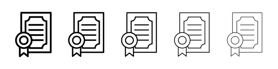 Certificate icon symbol pictogram. stroke designs.