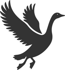 A drawing vector silhouette of a goose bird