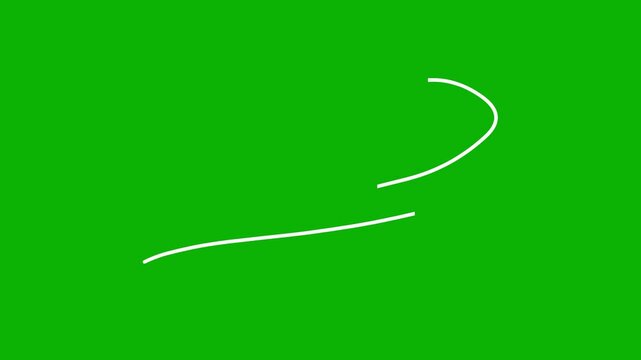 vector white lines wind effect on green screen, UI motion graphics. alpha adjustment layer, smooth animated line filter, 2d animation