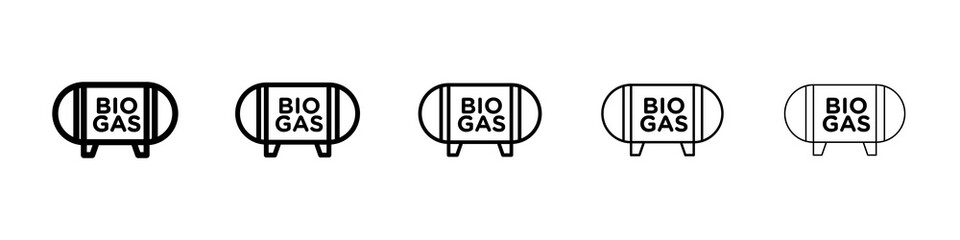 Biogas icon symbol pictogram. stroke designs.