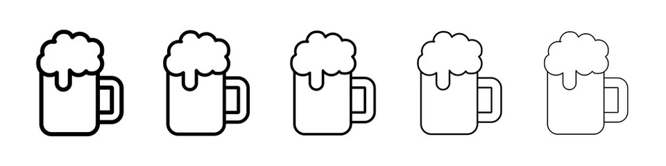 Beer mug icon symbol pictogram. stroke designs.