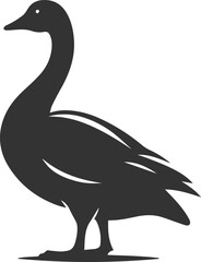 A drawing vector silhouette of a goose bird