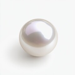 Pristine, lustrous pearl.  A perfect round pearl, showcasing subtle iridescent hues of white and light pink.  Its smooth surface reflects light beautifully, capturing the viewer's eye