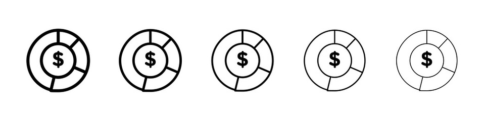 Asset allocation icon symbol pictogram. stroke designs.