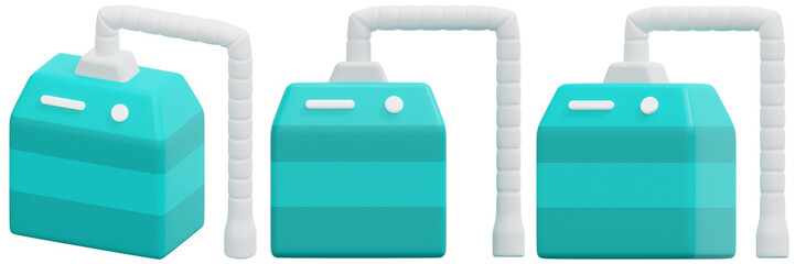 Fototapeta premium Set of Industrial Smoke Evacuator System 3d Render Icon Illustration