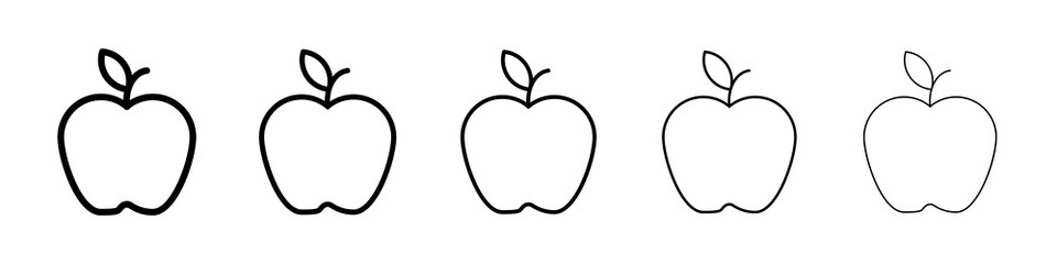 Apple icon symbol pictogram. stroke designs.